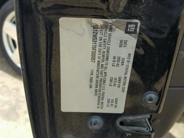 1G1ZW53176F300057 - 2006 CHEVROLET MALIBU SS 黑色 照片 10