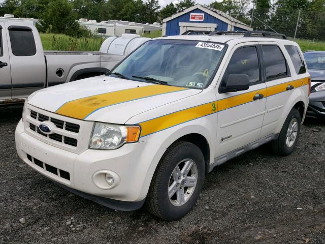 1FMCU59329KC38358 - 2009 FORD ESCAPE HYB WHITE photo 2