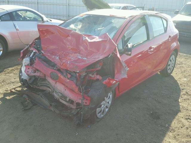 JTDKDTB34D1529330 - 2013 TOYOTA PRIUS C RED photo 2