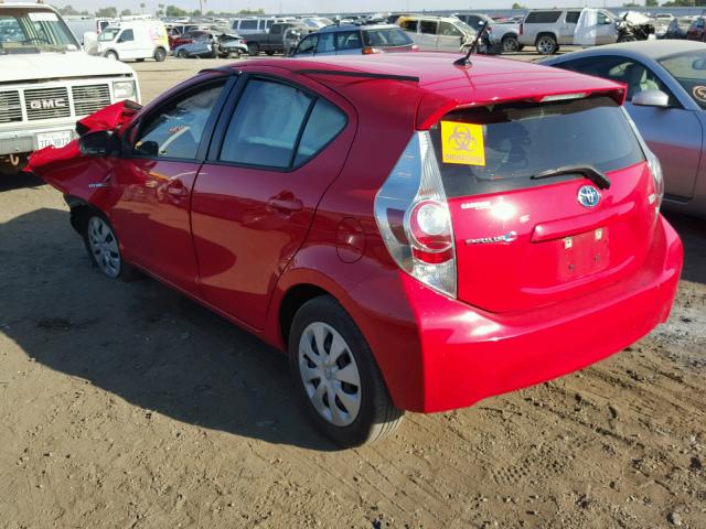 JTDKDTB34D1529330 - 2013 TOYOTA PRIUS C RED photo 3