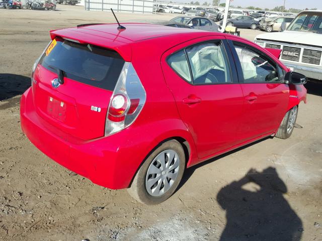 JTDKDTB34D1529330 - 2013 TOYOTA PRIUS C RED photo 4