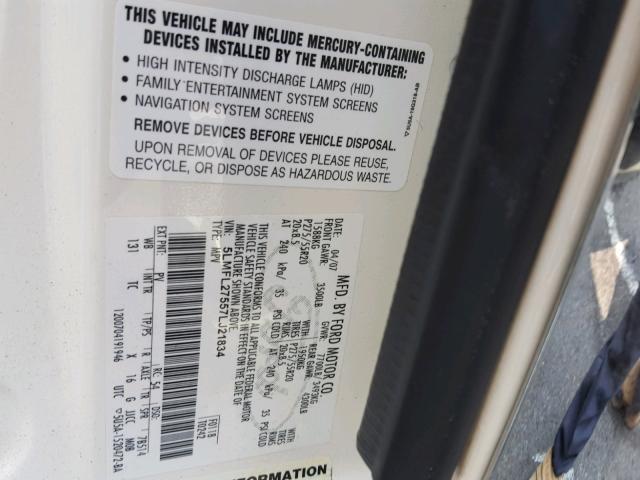 5LMFL27557LJ21834 - 2007 LINCOLN NAVIGATOR თეთრი ფოტო 10