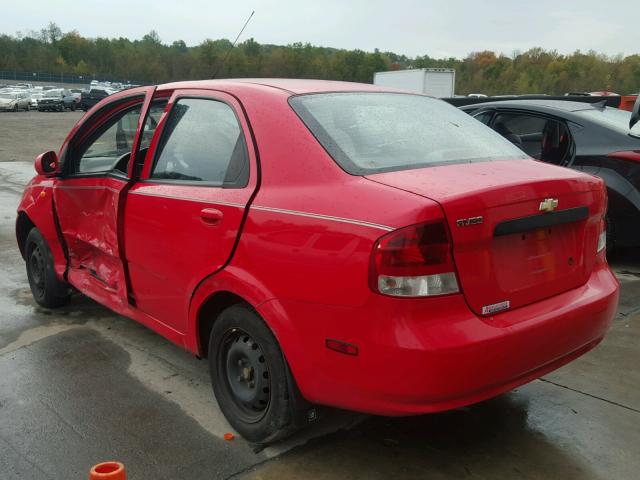 KL1TD52624B140553 - 2004 CHEVROLET AVEO RED photo 3