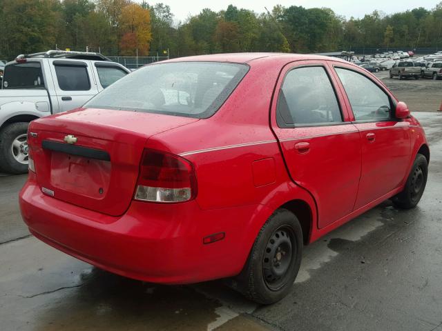 KL1TD52624B140553 - 2004 CHEVROLET AVEO RED photo 4