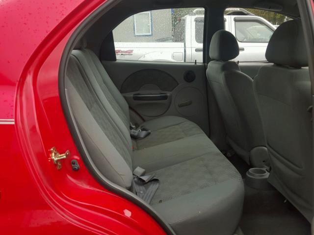 KL1TD52624B140553 - 2004 CHEVROLET AVEO RED photo 6