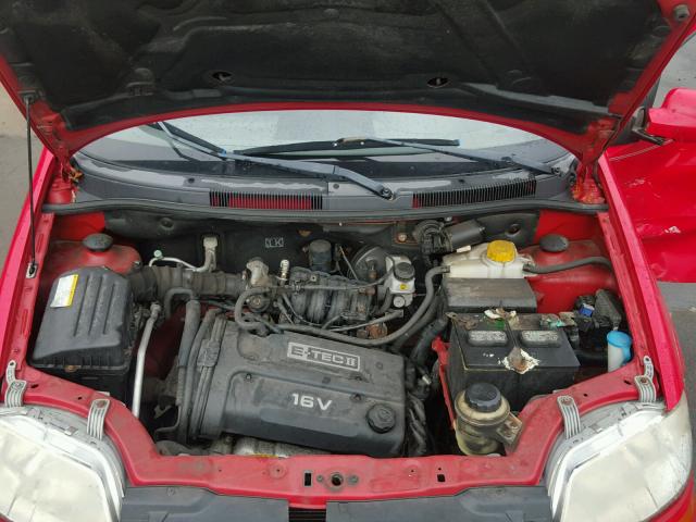 KL1TD52624B140553 - 2004 CHEVROLET AVEO RED photo 7