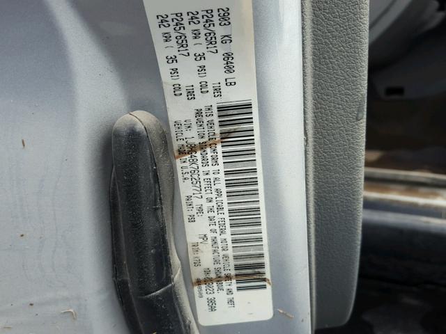 1J8HG48K76C257717 - 2006 JEEP COMMANDER Gümüş foto 10