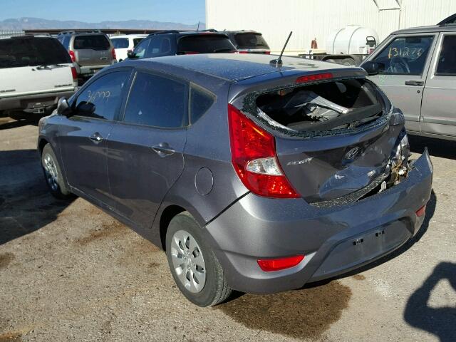 KMHCT5AE4FU233498 - 2015 HYUNDAI ACCENT GS GRAY photo 3