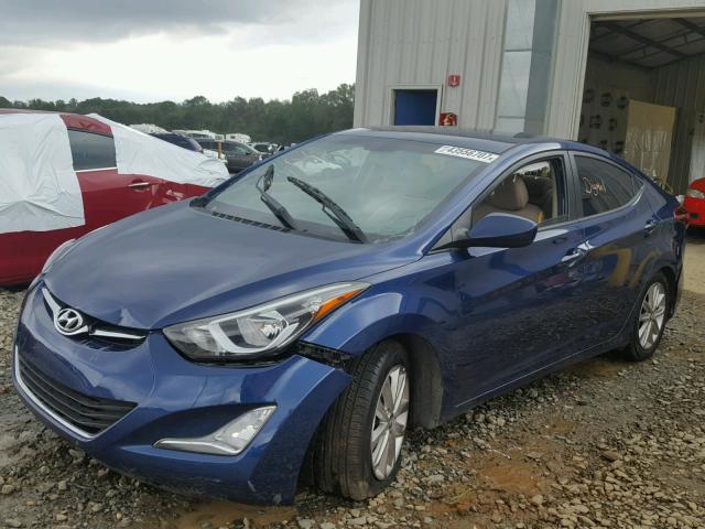 5NPDH4AE7FH620996 - 2015 HYUNDAI ELANTRA SE BLUE photo 2