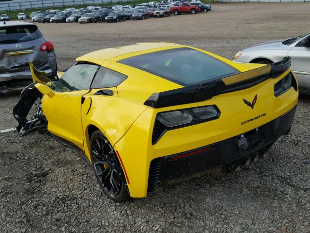 1G1YU2D64H5604286 - 2017 CHEVROLET CORVETTE Z YELLOW photo 3