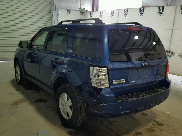 1FMCU031X8KE77634 - 2008 FORD ESCAPE XLT BLUE photo 3