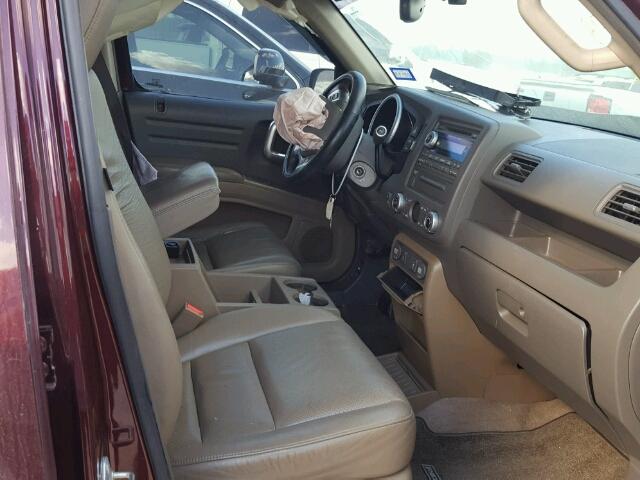 2HJYK16507H535420 - 2007 HONDA RIDGELINE BURGUNDY photo 5