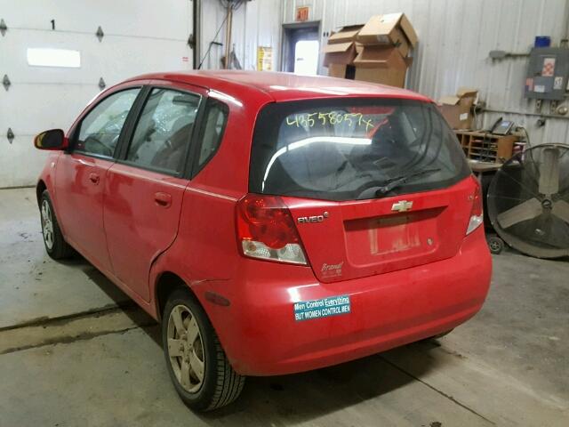 KL1TD66617B785344 - 2007 CHEVROLET AVEO RED photo 3