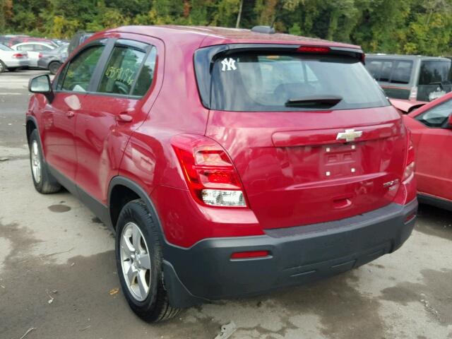 KL7CJPSB3FB074525 - 2015 CHEVROLET TRAX 1LS RED photo 3