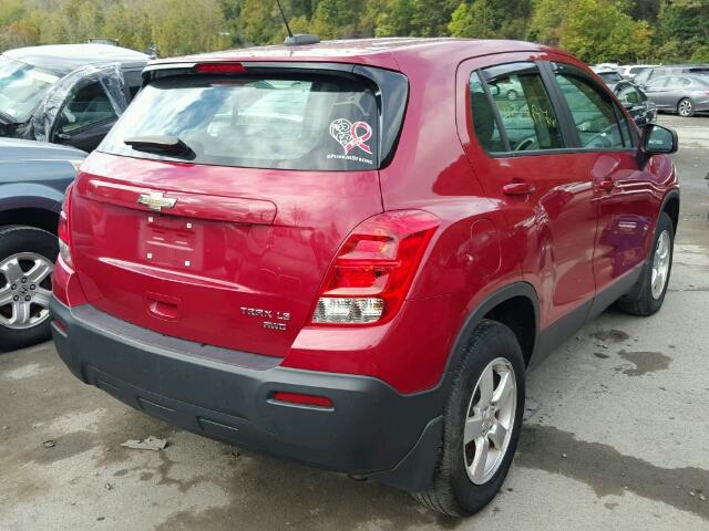 KL7CJPSB3FB074525 - 2015 CHEVROLET TRAX 1LS RED photo 4