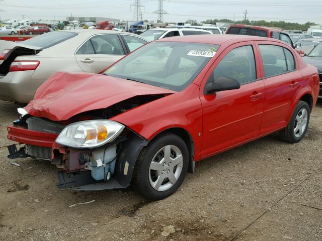 1G1AK55F267600858 - 2006 CHEVROLET COBALT RED photo 2