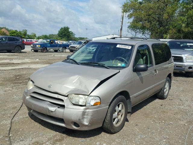 4N2ZN15TX2D804350 - 2002 NISSAN QUEST GXE BEIGE photo 2