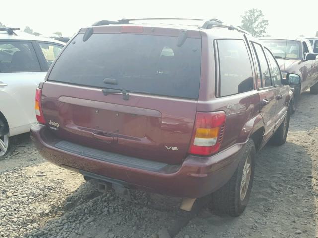 1J4GW68N6XC770397 - 1999 JEEP GRAND CHER BURGUNDY photo 4