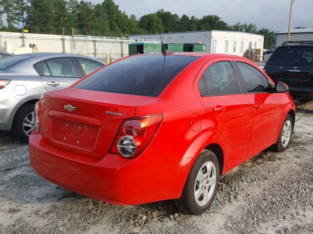 1G1JA5SH3F4110990 - 2015 CHEVROLET SONIC LS RED photo 4