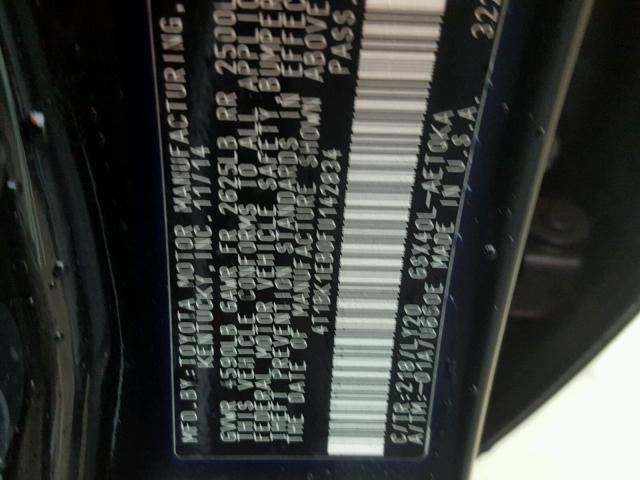 4T1BK1EB0FU142834 - 2015 TOYOTA AVALON XLE BLACK photo 10