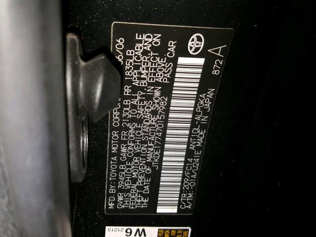 JTKDE177470157982 - 2007 TOYOTA SCION TC 栗色 照片 10