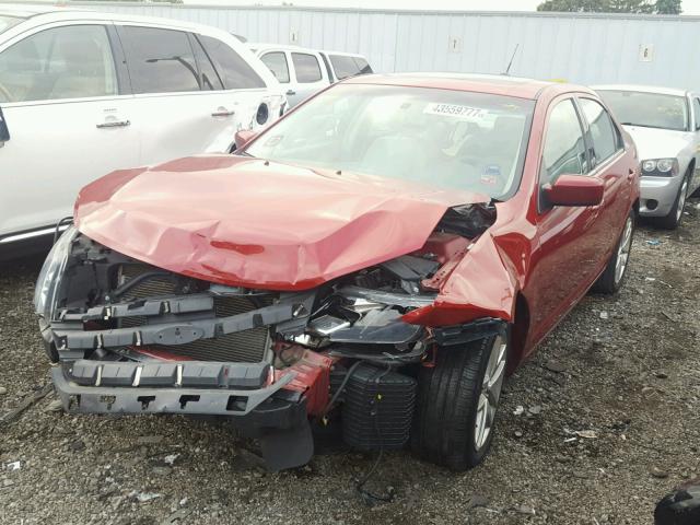 3FAHP0JA9AR146362 - 2010 FORD FUSION SEL RED photo 2