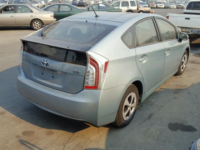 JTDKN3DU9F1867411 - 2015 TOYOTA PRIUS TEAL photo 4