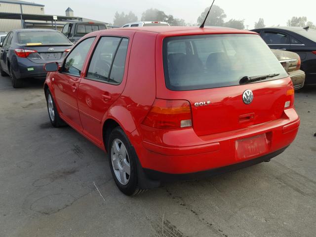 9BWGK61J224029522 - 2002 VOLKSWAGEN GOLF RED photo 3