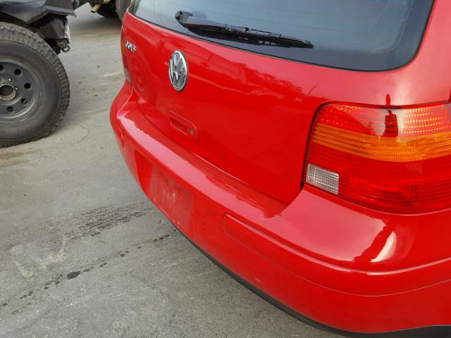 9BWGK61J224029522 - 2002 VOLKSWAGEN GOLF RED photo 9