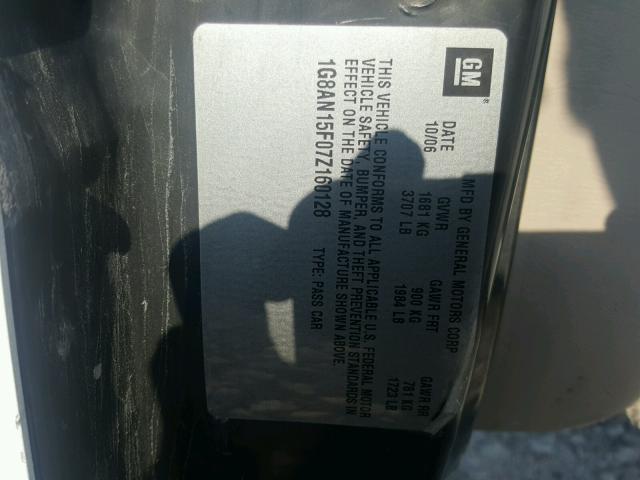 1G8AN15F07Z160128 - 2007 SATURN ION LEVEL WHITE photo 10