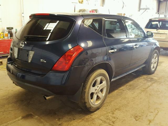 JN8AZ08T65W327956 - 2005 NISSAN MURANO BLUE photo 4