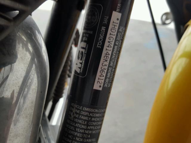 1HD1GV4148K336412 - 2008 HARLEY-DAVIDSON FXDC DAYTO YELLOW photo 10