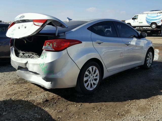 KMHDH4AE8CU361948 - 2012 HYUNDAI ELANTRA GL SILVER photo 4