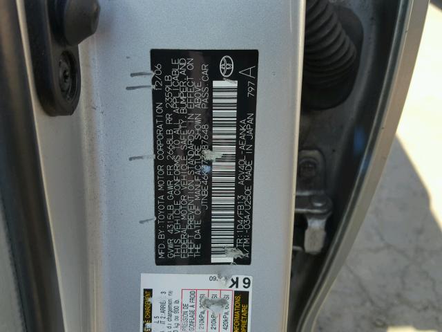 JTNBE46K373087648 - 2007 TOYOTA CAMRY NEW SILVER photo 10