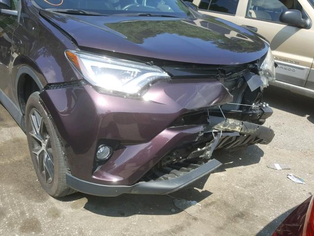 2T3NFREV2GW256045 - 2016 TOYOTA RAV4 SE PURPLE photo 9