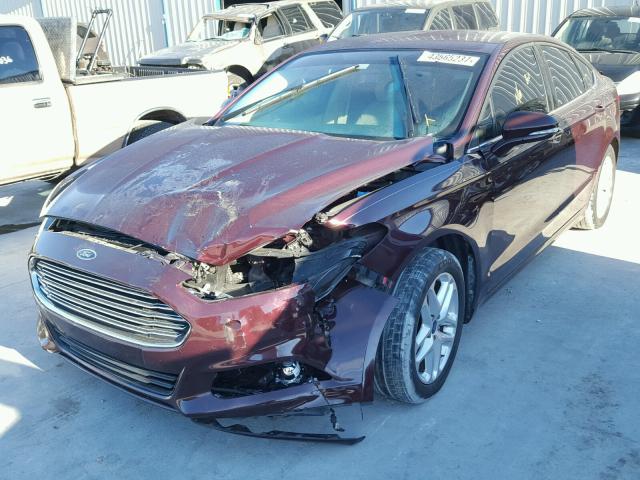 3FA6P0H74DR107457 - 2013 FORD FUSION SE BURGUNDY photo 2