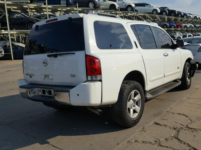 5N1AA08C17N715250 - 2007 NISSAN ARMADA SE WHITE photo 4