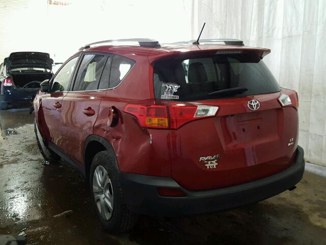 2T3BFREV8FW353803 - 2015 TOYOTA RAV4 LE RED photo 3