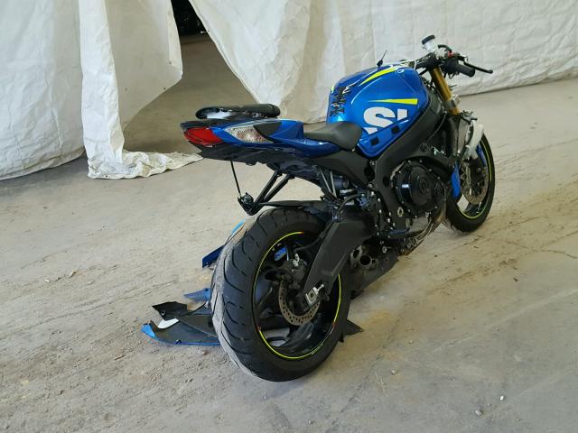 JS1GR7MA0F2101112 - 2015 SUZUKI GSX-R750 BLUE photo 4