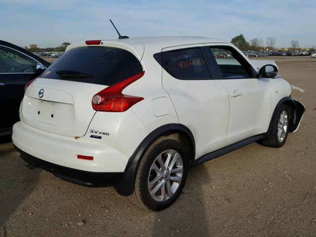 JN8AF5MV6ET484224 - 2014 NISSAN JUKE S WHITE photo 4