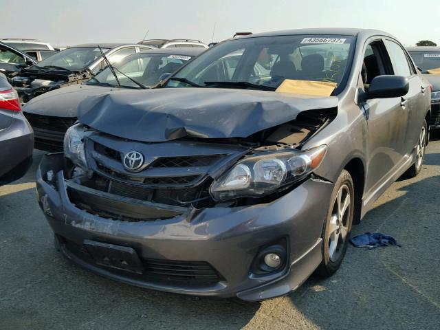 5YFBU4EE7CP042863 - 2012 TOYOTA COROLLA BA GRAY photo 2