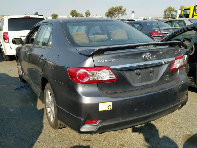 5YFBU4EE7CP042863 - 2012 TOYOTA COROLLA BA GRAY photo 3