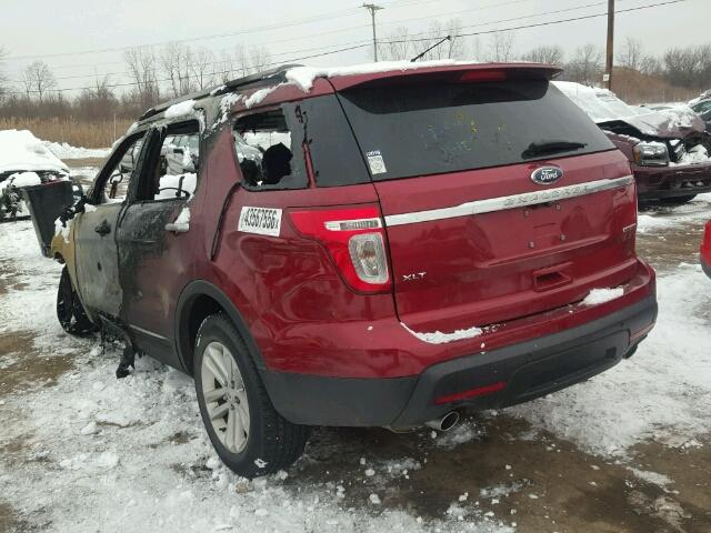 1FM5K7D88DGA79130 - 2013 FORD EXPLORER X BURGUNDY photo 3