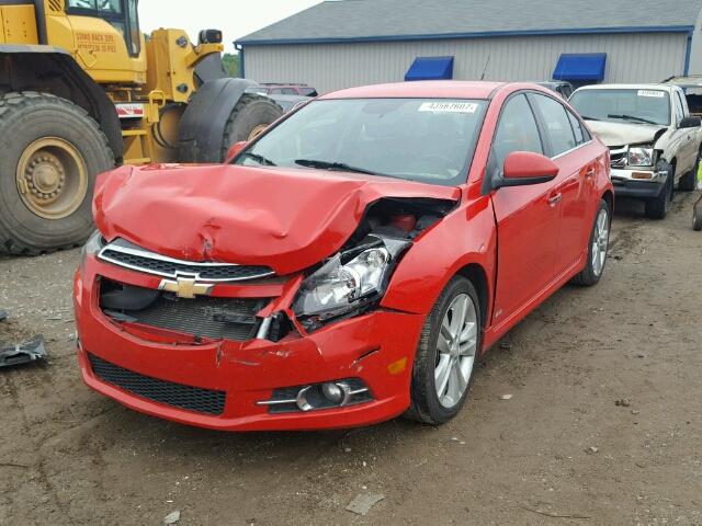 1G1PG5SB2E7404575 - 2014 CHEVROLET CRUZE LTZ RED photo 2