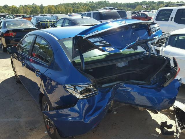 2HGFB2F82EH529290 - 2014 HONDA CIVIC EX BLUE photo 3