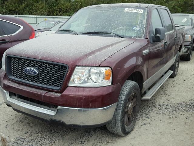 1FTRW12W65FB16191 - 2005 FORD F150 SUPER MAROON photo 2