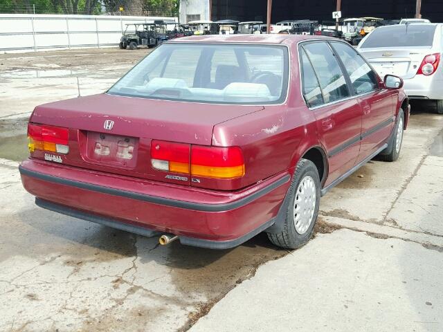 1HGCB7653PA130119 - 1993 HONDA ACCORD LX MAROON photo 4