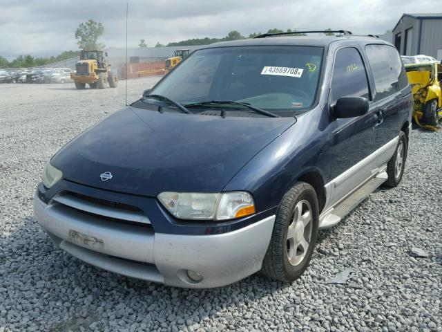 4N2ZN16T12D809225 - 2002 NISSAN QUEST SE BLUE photo 2