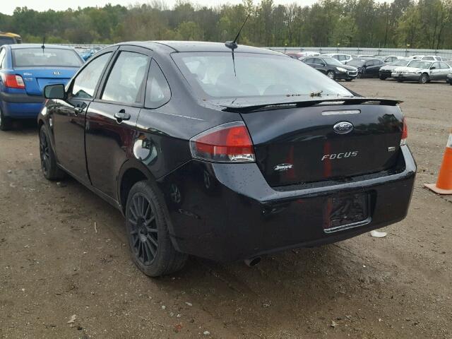 1FAHP3GN5AW159649 - 2010 FORD FOCUS SES BLACK photo 3