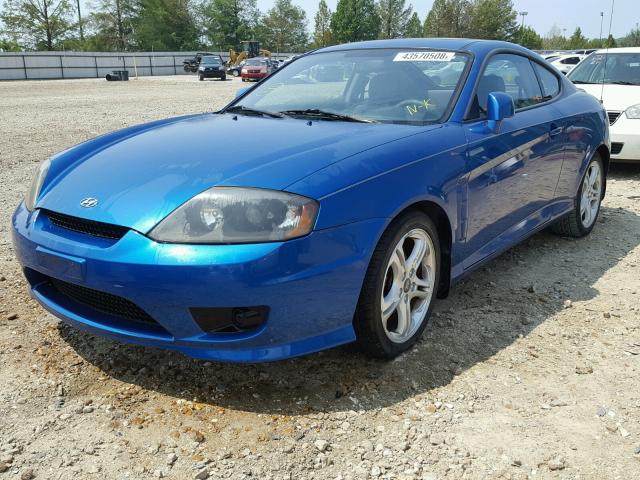 KMHHM65D35U187428 - 2005 HYUNDAI TIBURON BLUE photo 2